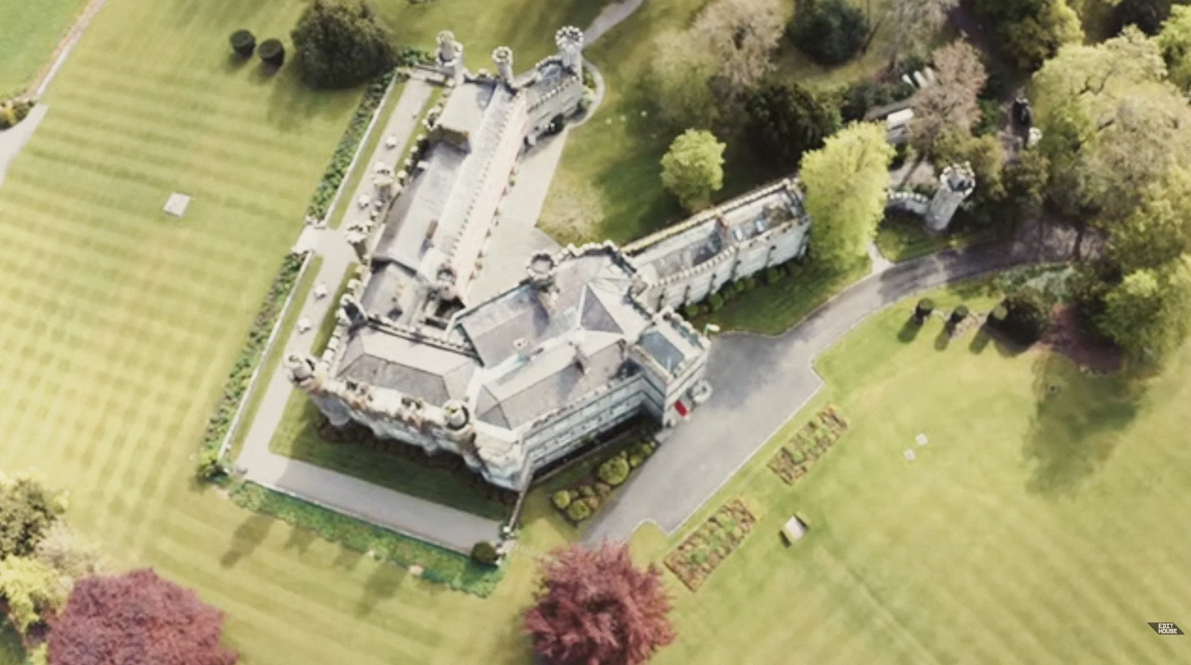 Aerial view of an Irish wedding venue